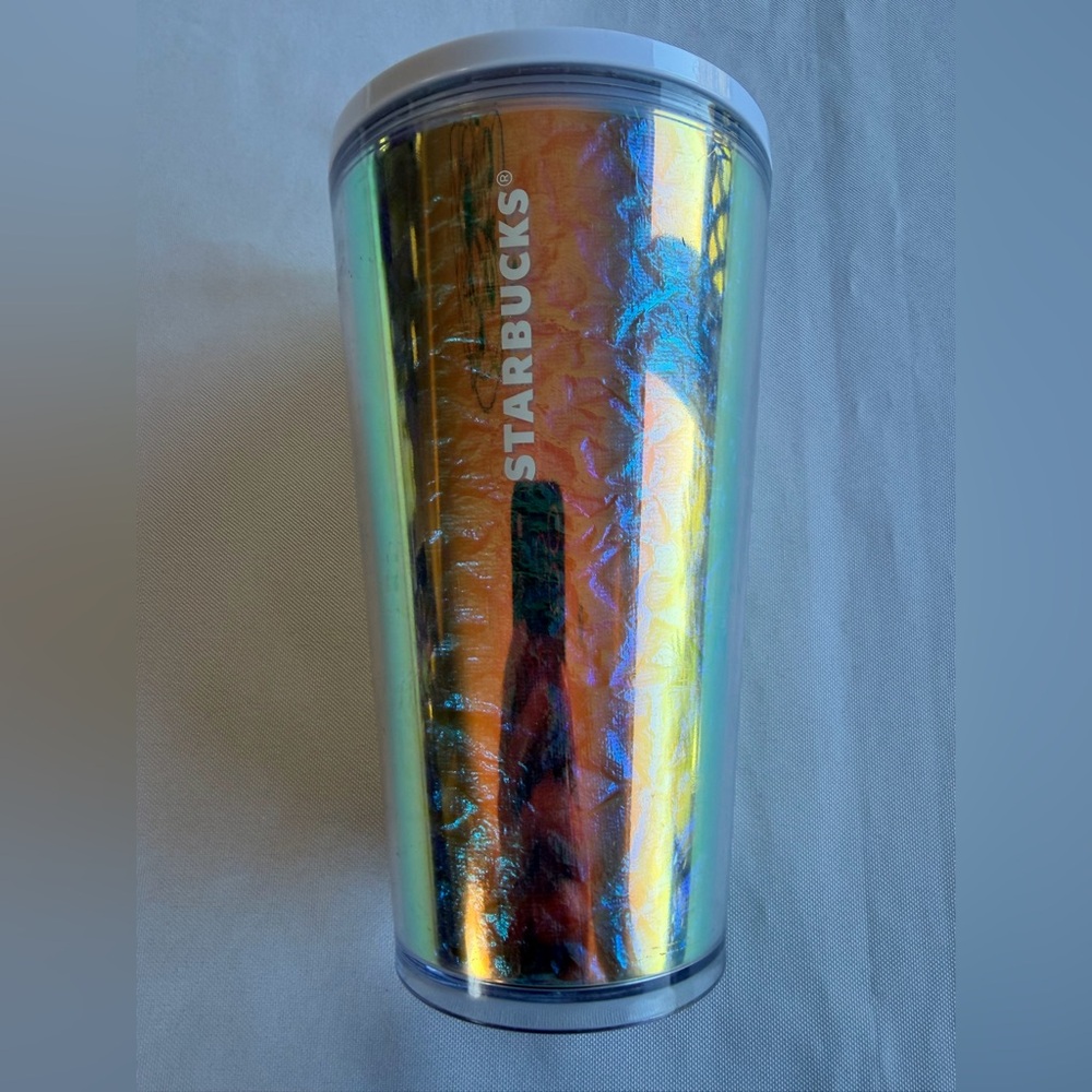 Starbucks 2019 Holiday Holographic Iridescent Cold Cup Tumbler 16oz